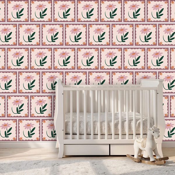 Fototapeten Fototapeten Blumen- und Blattmuster (Artikelnummer: t00460)