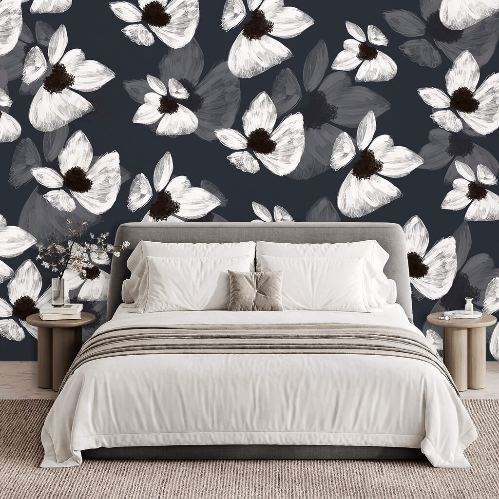 Muster aus weißen Blüten