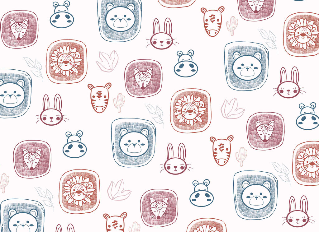 Pattern of animals on a white background