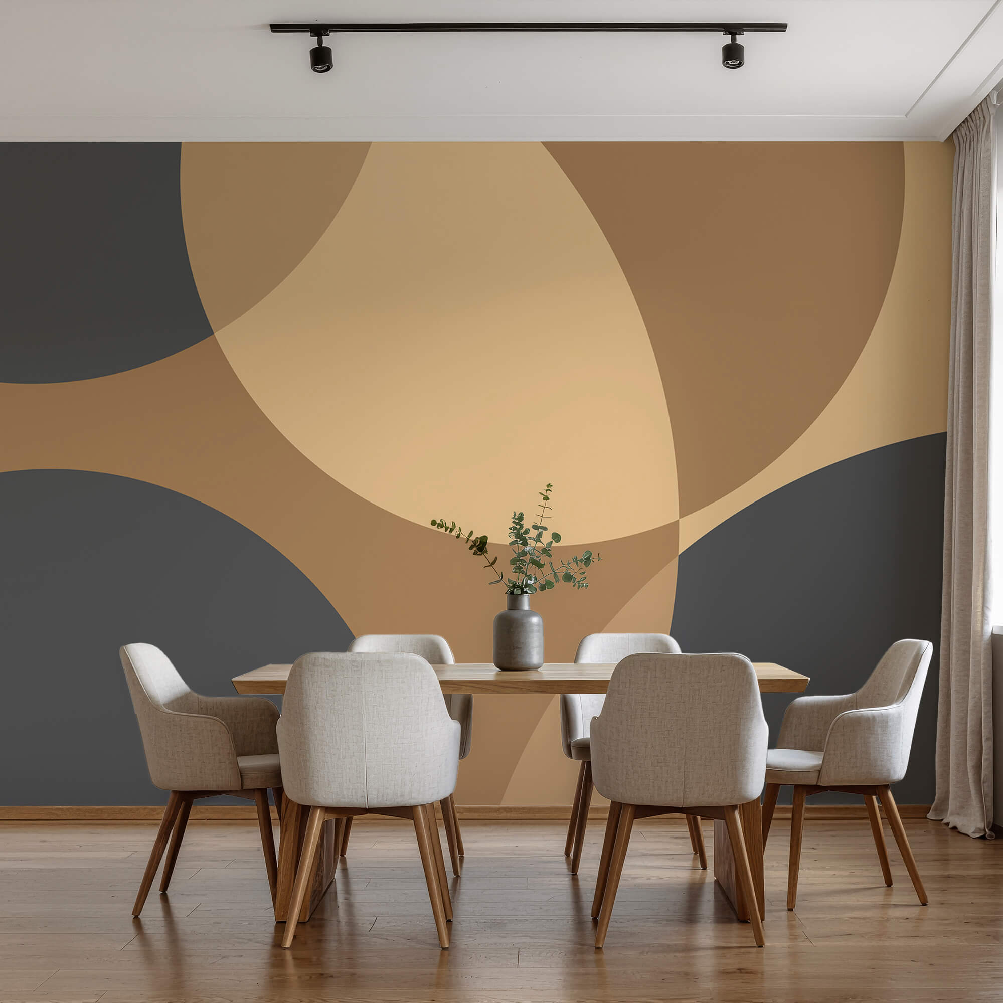 Dynamische Formen in beruhigenden Farbtönen