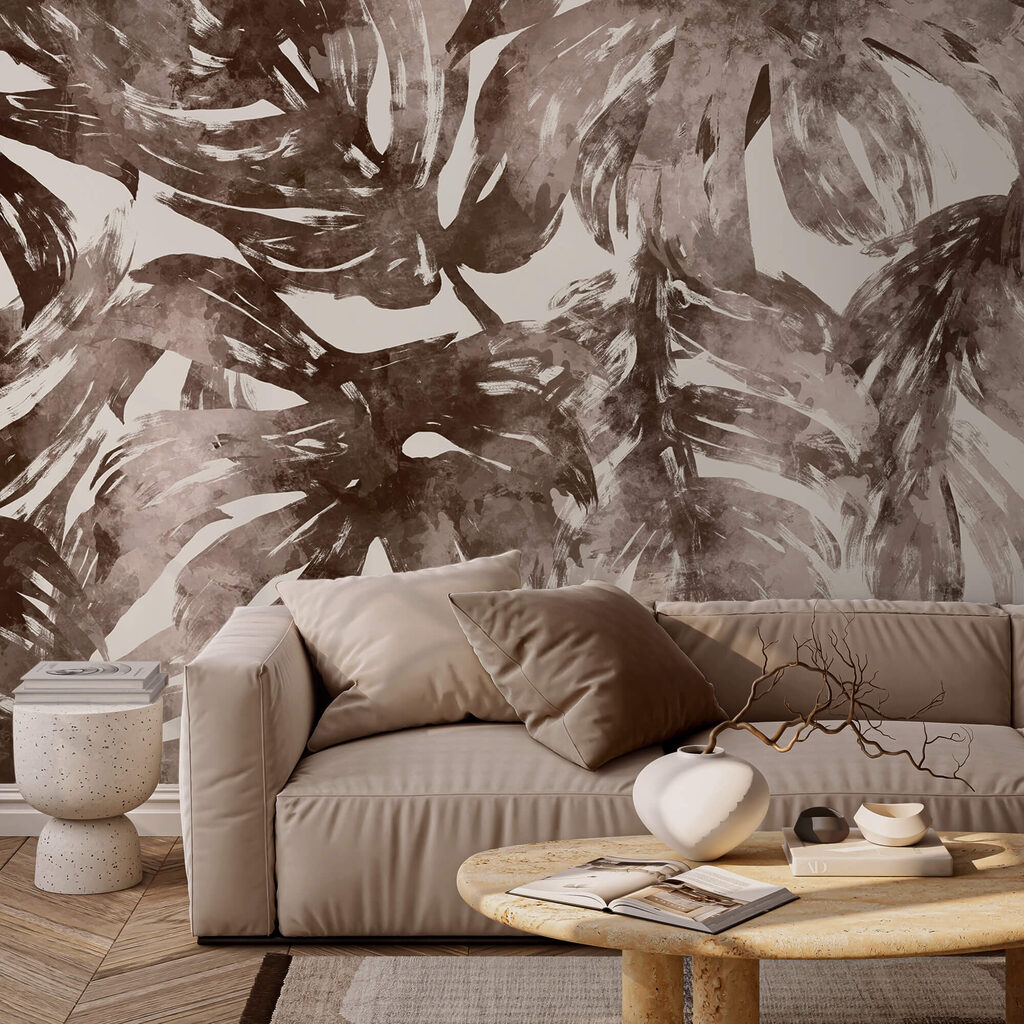 - Abstraktes Blattwerk in Erdtönen