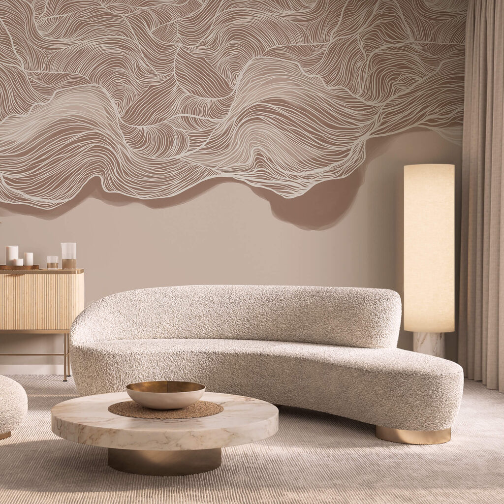 Braunes und weißes Wellenmuster