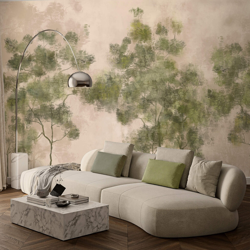 Gruppe von Bäumen mit grünen Blättern Gruppe von Bäumen mit grünen Blättern