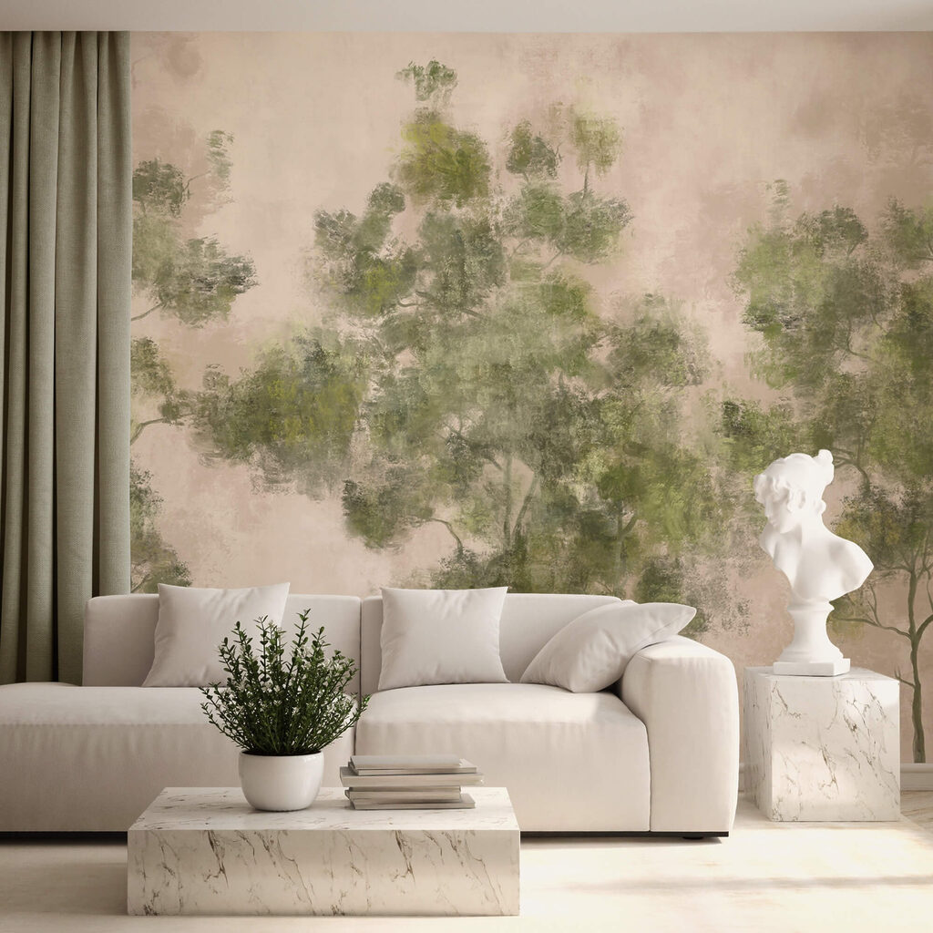 Gruppe von Bäumen mit grünen Blättern Gruppe von Bäumen mit grünen Blättern