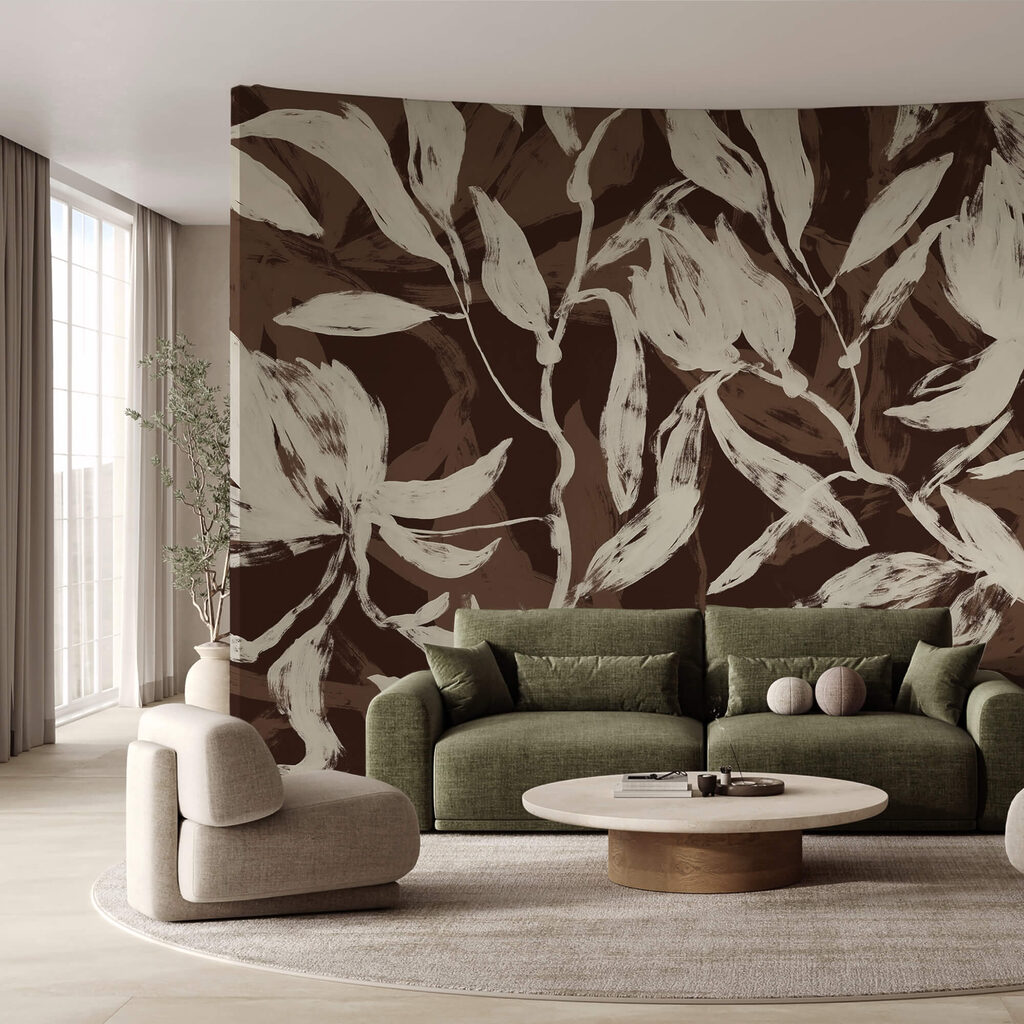 Fließende Blätter in sanften Monochrom-Tönen Fließende Blätter in sanften Monochrom-Tönen