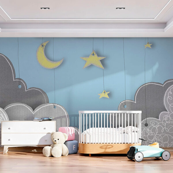 Mond und Sterne aus Wolken