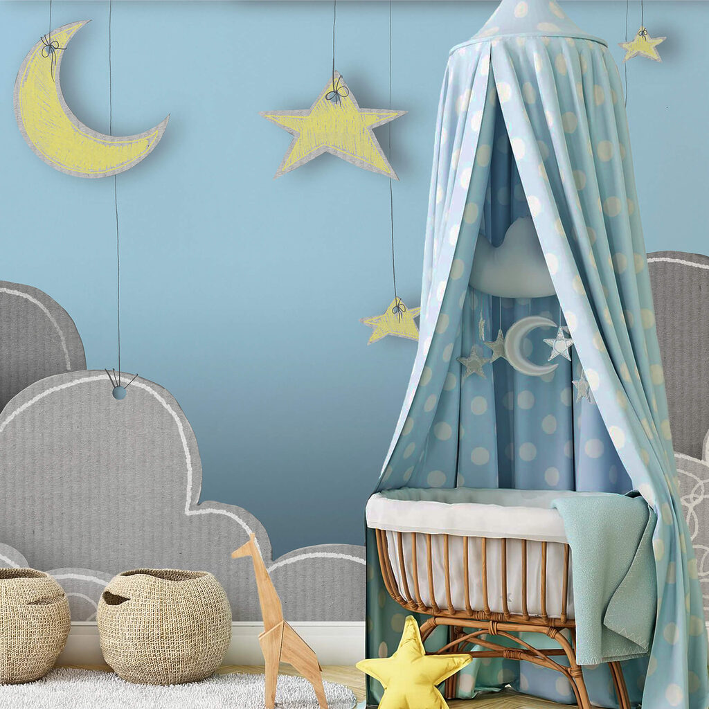 Mond und Sterne aus Wolken