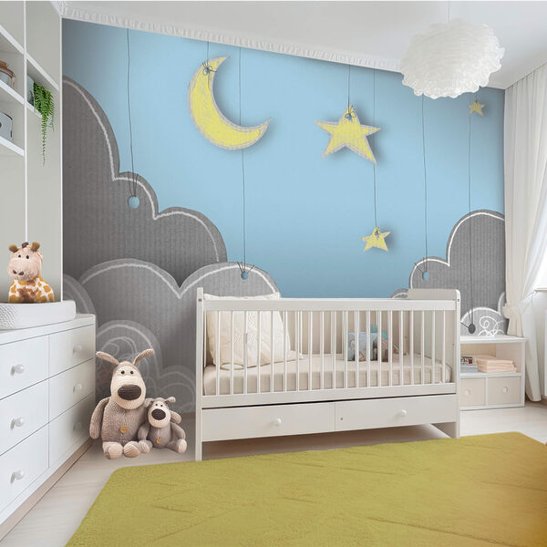 Mond und Sterne aus Wolken