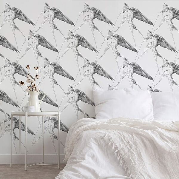 Gruppe von Vögeln mit Flügeln