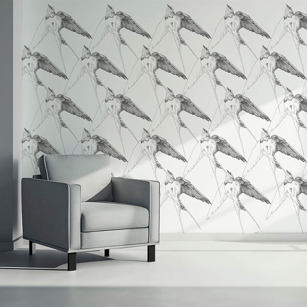 Gruppe von Vögeln mit Flügeln