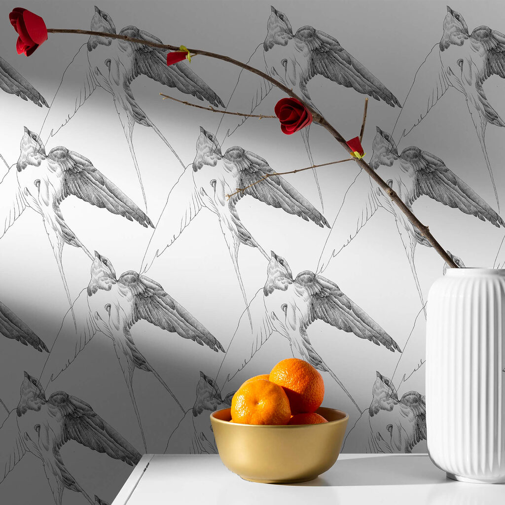 Gruppe von Vögeln mit Flügeln