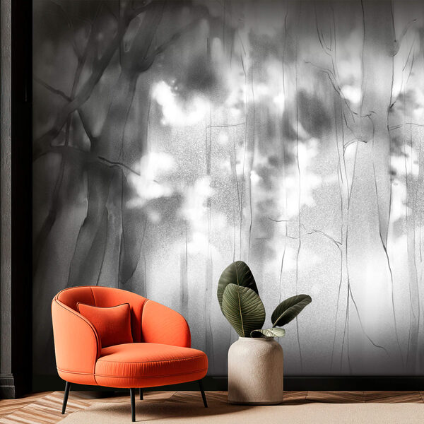 Schwarz-Weiß-Bild von Bäumen