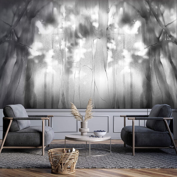 Schwarz-Weiß-Bild von Bäumen