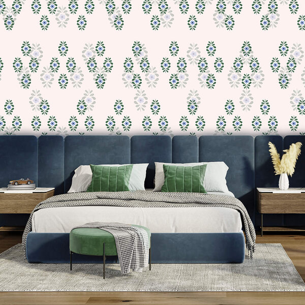 Muster aus blauen Blumen Muster aus blauen Blumen