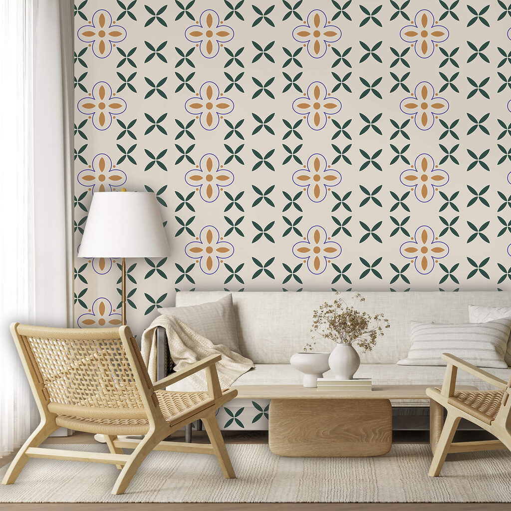 Blumenmuster auf weißem Hintergrund