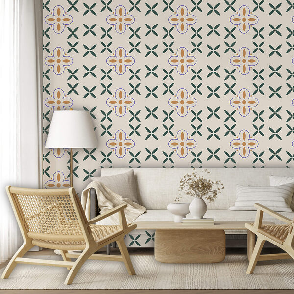 Blumenmuster auf weißem Hintergrund