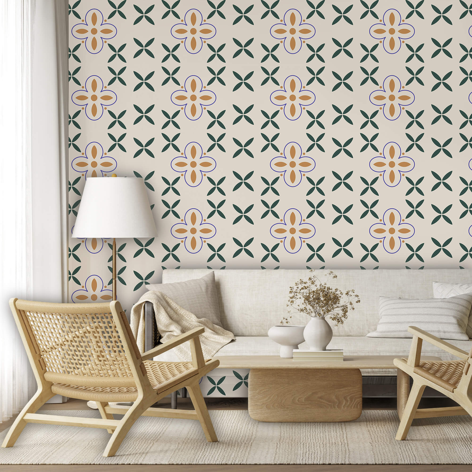 Blumenmuster auf weißem Hintergrund