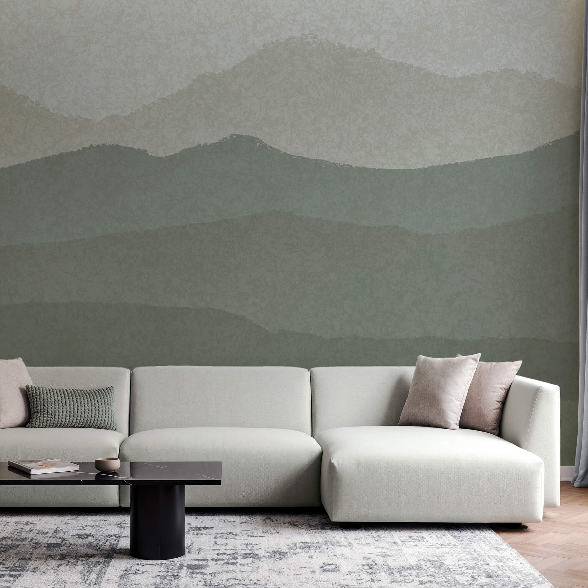 Landschaft aus Bergen und Nebel Landschaft aus Bergen und Nebel