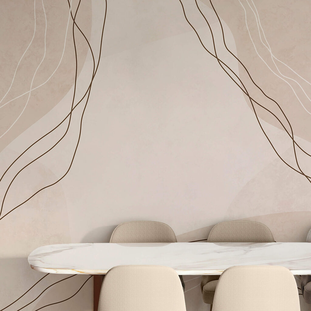 Weiße und braune Linien auf beigem Hintergrund