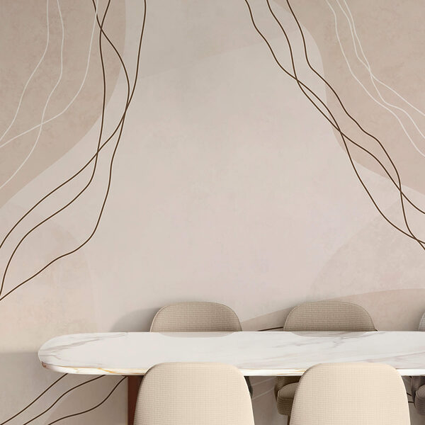 Weiße und braune Linien auf beigem Hintergrund