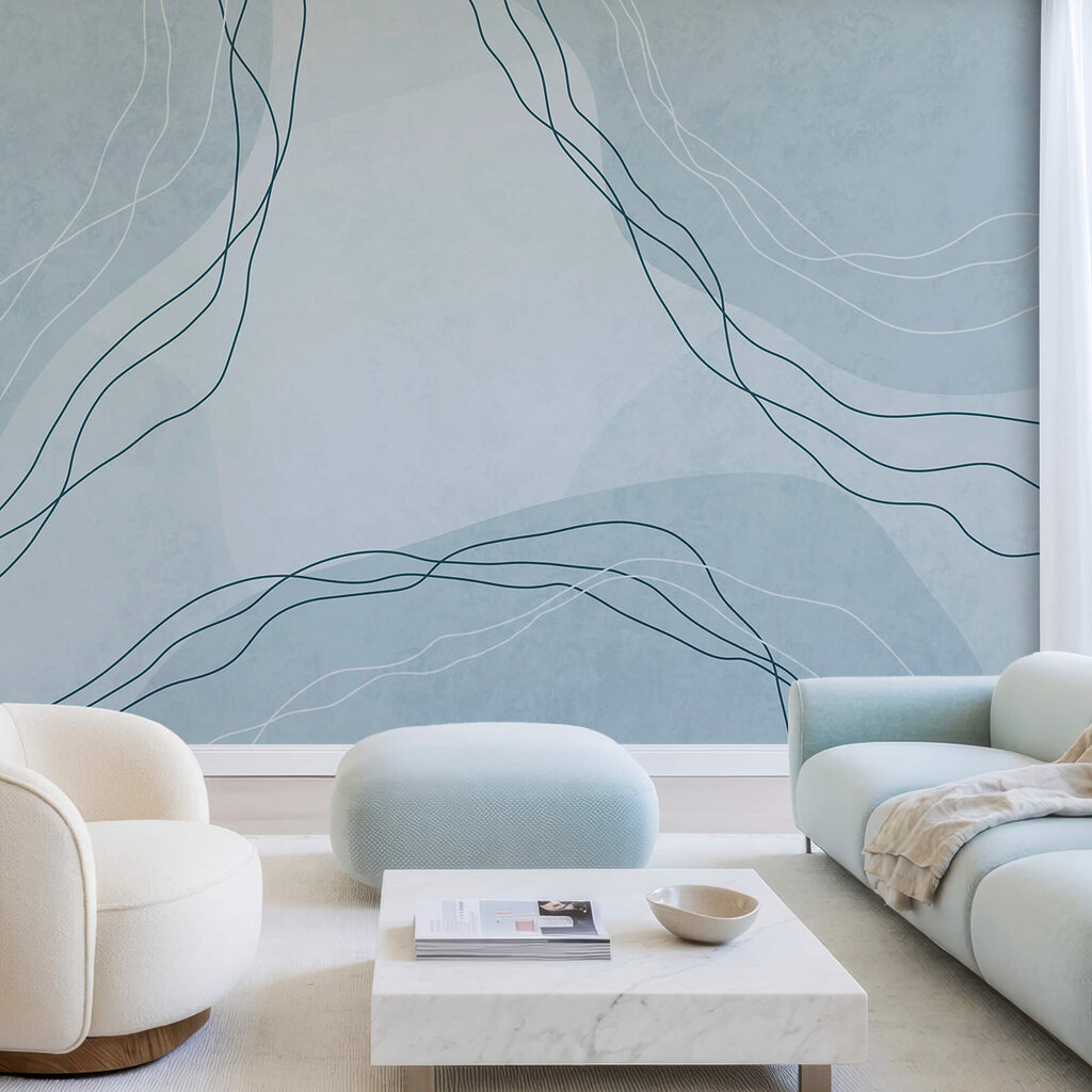 Blauer und weißer Hintergrund mit Linien