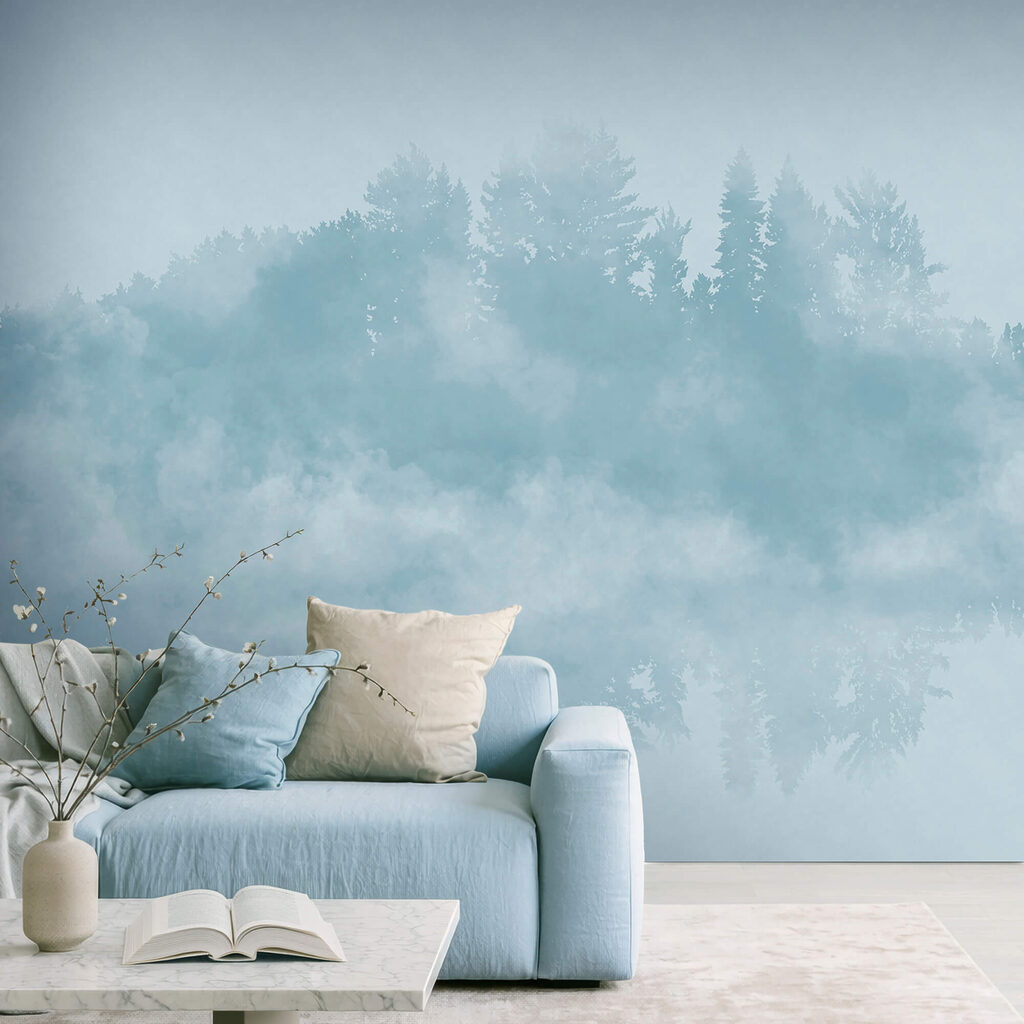 Wolke aus Rauch und Bäumen