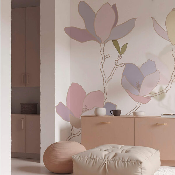 Zarte Blüten in sanften Pastelltönen