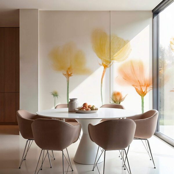 Gruppe von Blumen mit Licht