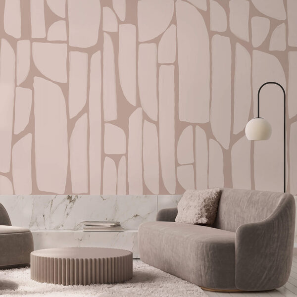 Muster aus weißen und rosa Formen