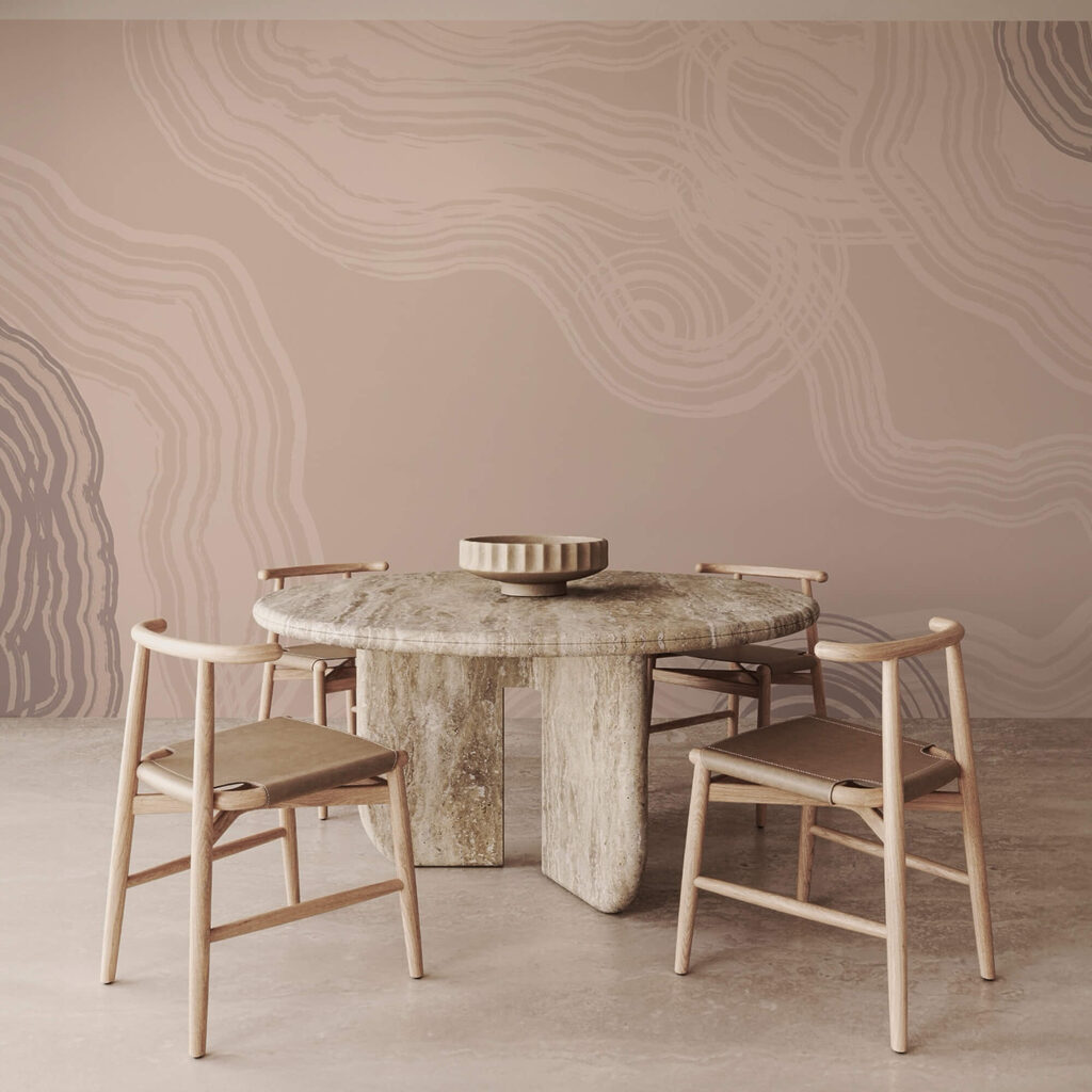 Fließende Linien in sanften Erdtönen