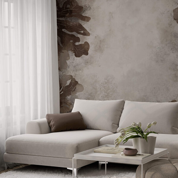 Braune Blätter auf weißem Untergrund Braune Blätter auf weißem Untergrund