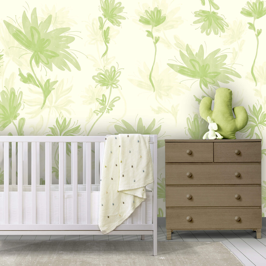 Grün-weißes Blumenmuster