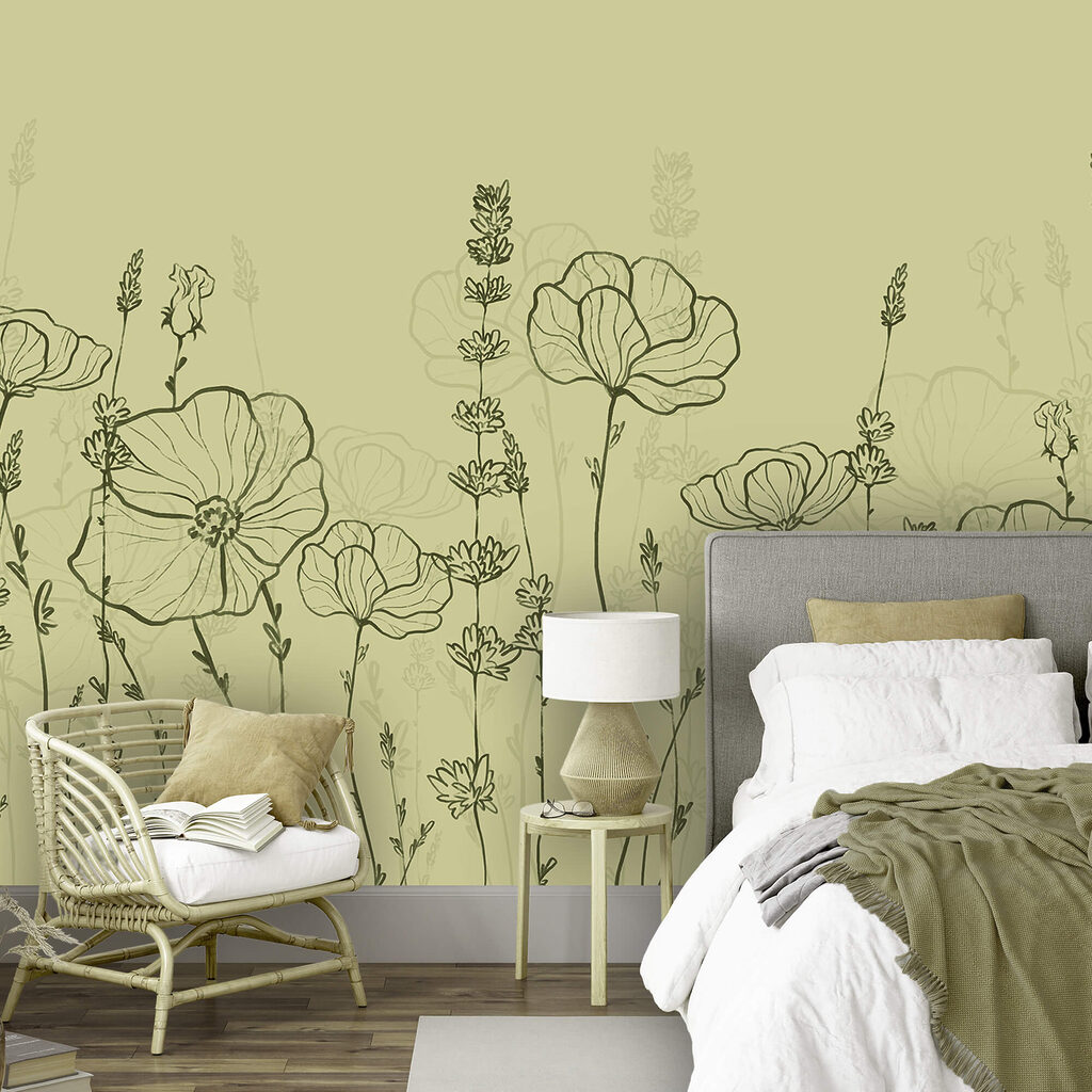 Strichzeichnung von Blumen