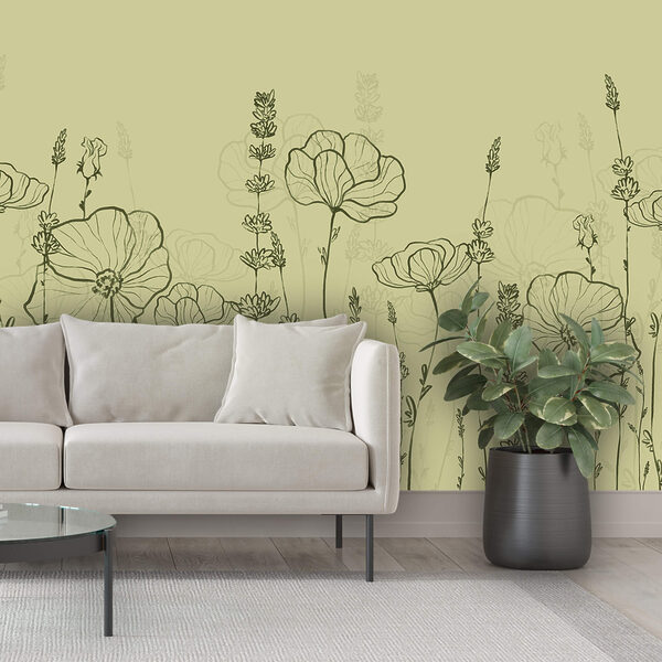 Strichzeichnung von Blumen