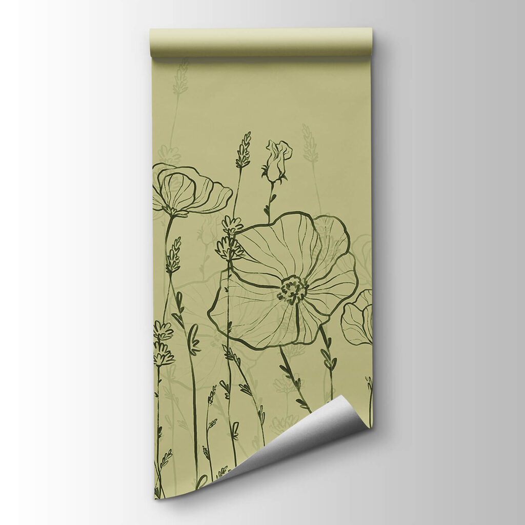 Line drawing of flowers