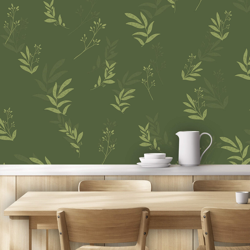 Blattmuster auf grünem Hintergrund Blattmuster auf grünem Hintergrund