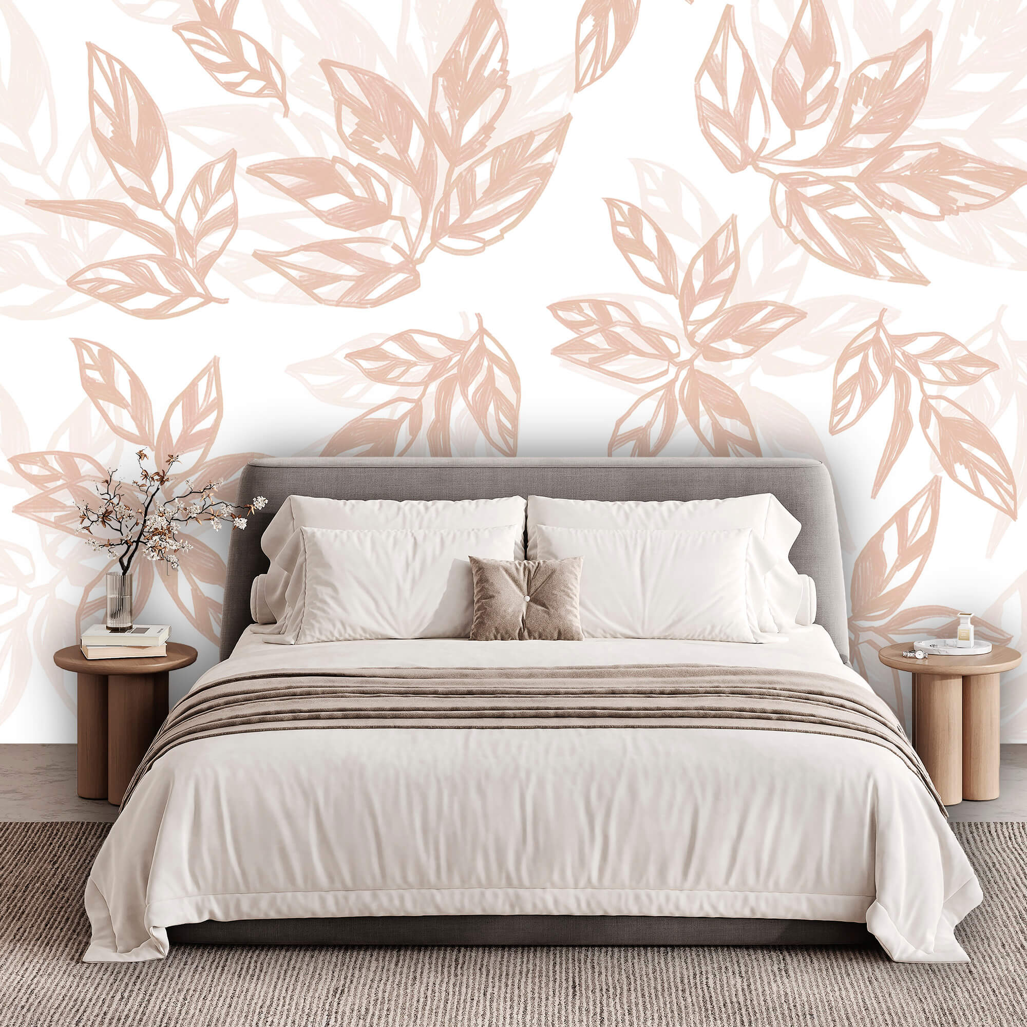 Blattmuster auf weißem Hintergrund