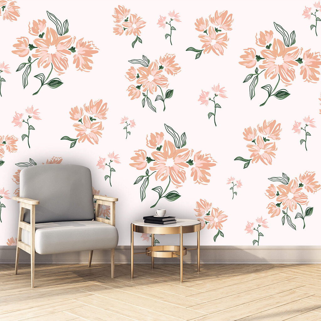 Blumenmuster auf weißem Hintergrund