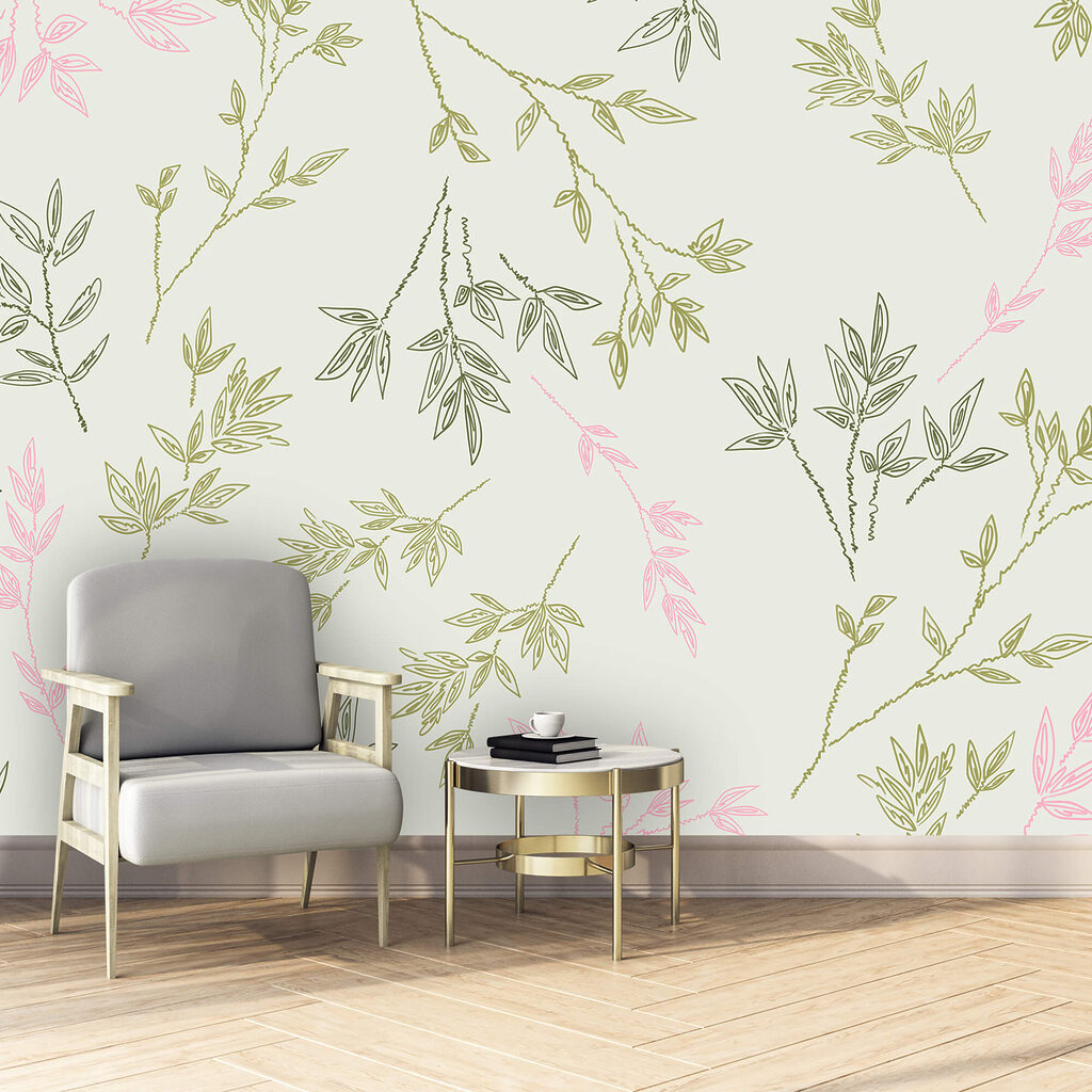 Blattmuster auf weißem Hintergrund