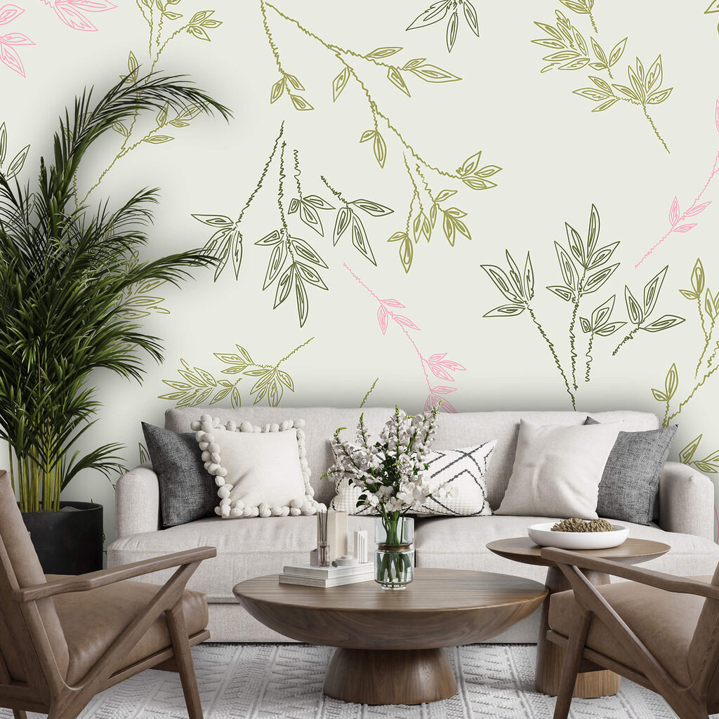 Blattmuster auf weißem Hintergrund