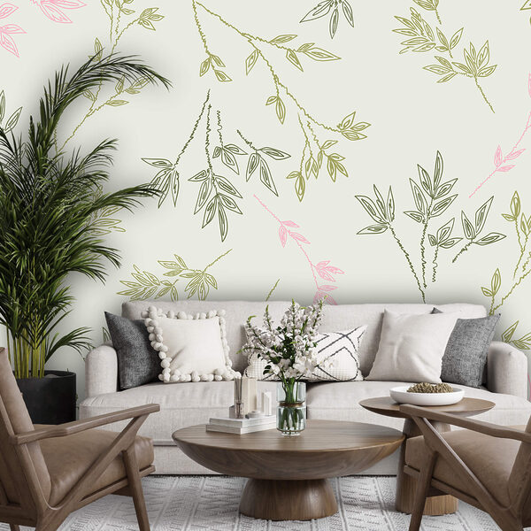 Blattmuster auf weißem Hintergrund