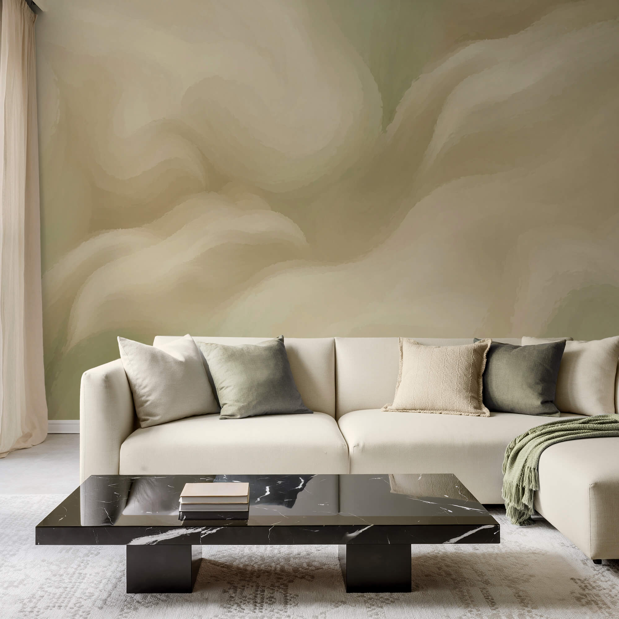 Weiche, fließende Abstraktion in hellen Farbtönen