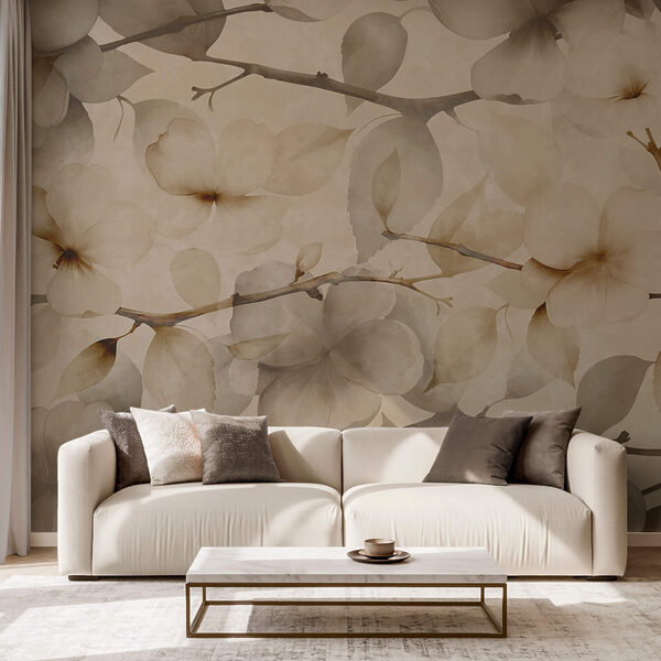 Zarte Blumenmuster auf einem gedeckten Hintergrund