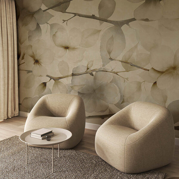 Zarte Blumenmuster auf einem gedeckten Hintergrund