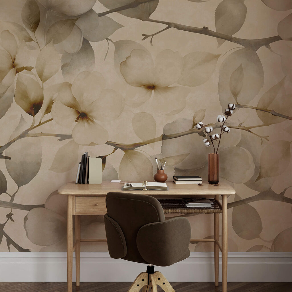 Zarte Blumenmuster auf einem gedeckten Hintergrund