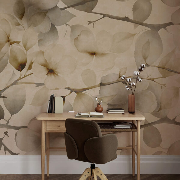 Zarte Blumenmuster auf einem gedeckten Hintergrund