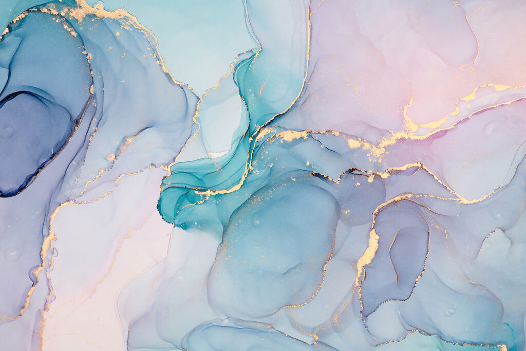 Serene abstract waves of cool colors