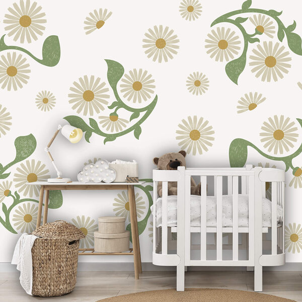 Weiß-grünes Blumenmuster