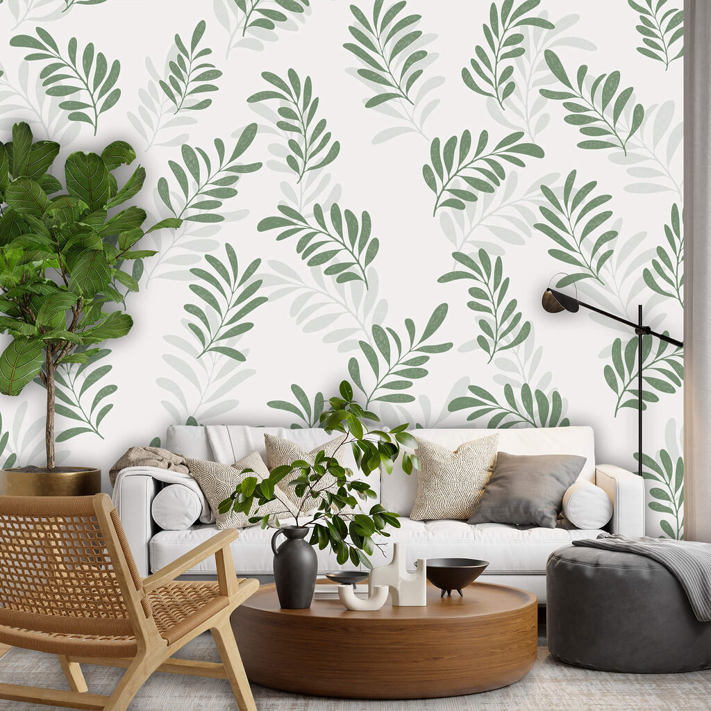 Blattmuster auf weißem Hintergrund