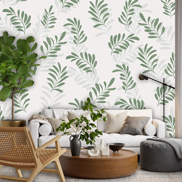 Blattmuster auf weißem Hintergrund